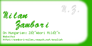 milan zambori business card